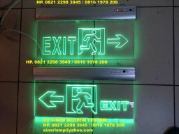 Lampu Emergency Exit LED Bening Gambar Orang Lari Kiri atau Kanan